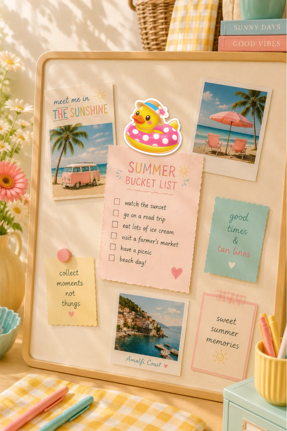 Duck Float Magnet | Polka Dot Pool Ring, Summer Beach Decor