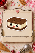 Ice Cream Sandwich Magnet | Vinyl Dessert Decor, Summer Treat Fridge Magnet