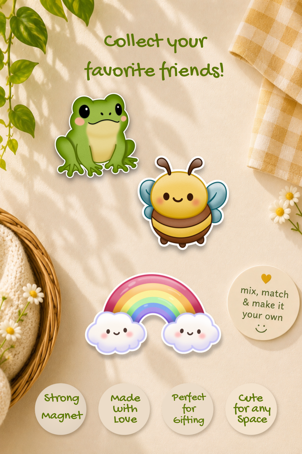 Cute Frog Magnet – Kawaii Cozy Decor
