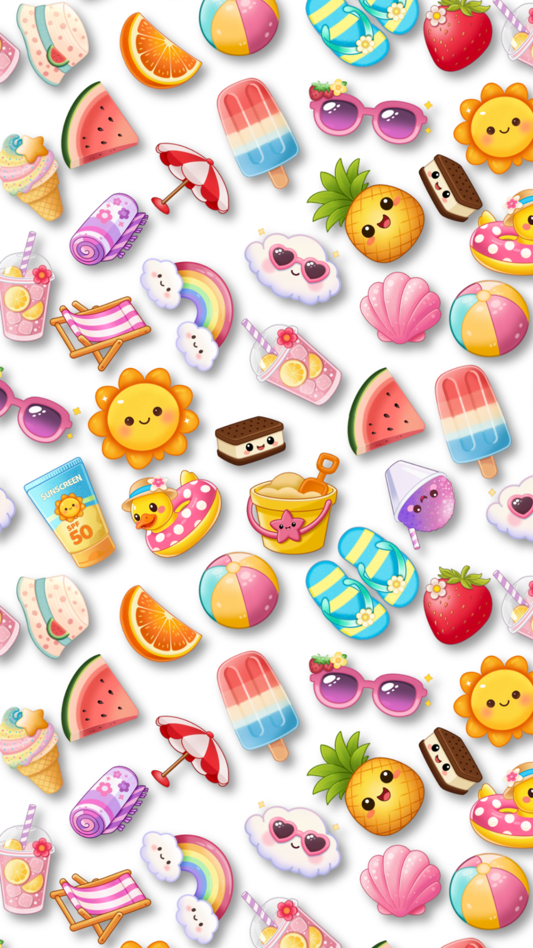 All The Summer Smiles Clipart Phone Wallpaper