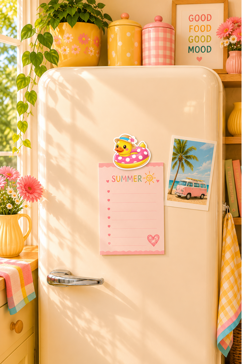 Duck Float Magnet | Polka Dot Pool Ring, Summer Beach Decor